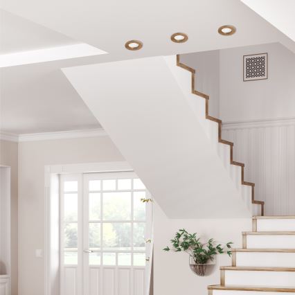 LED Kattovalaisin WOODY SPOT LED/5,5W/230V 4000K pähkinä Ø 10 cm