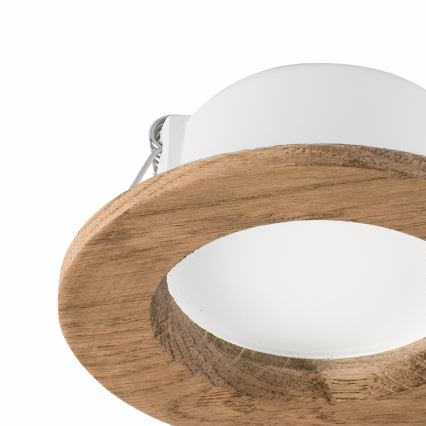 LED Kattovalaisin WOODY SPOT LED/5,5W/230V 4000K pähkinä Ø 10 cm