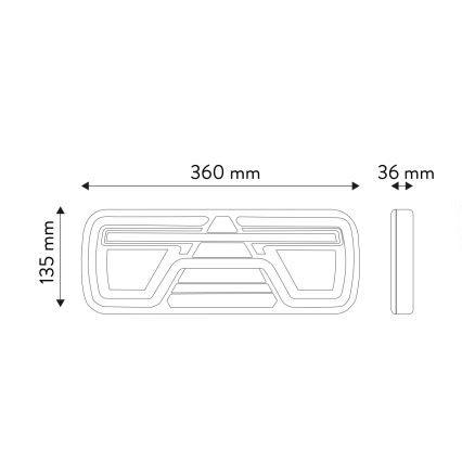 LED Yhdistetty valo dynaamisella vilkulla LED/10-30V IP67 oikea