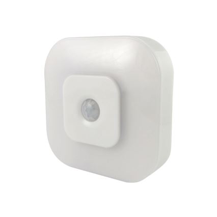 LED-yövalo anturilla LED/0,5W/4,5V 3xAAA valkoinen