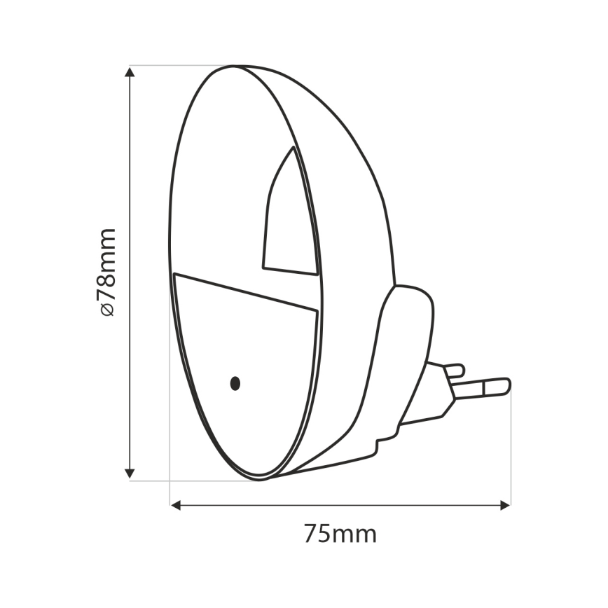 LED Yövalo hämärätunnistimella LED/0,5W/230V valkoinen