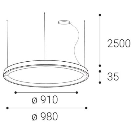 LED2 - LED-himmennettävä kattokruunu johdossa BELLA LED/80W/230V 3000K/4000K musta