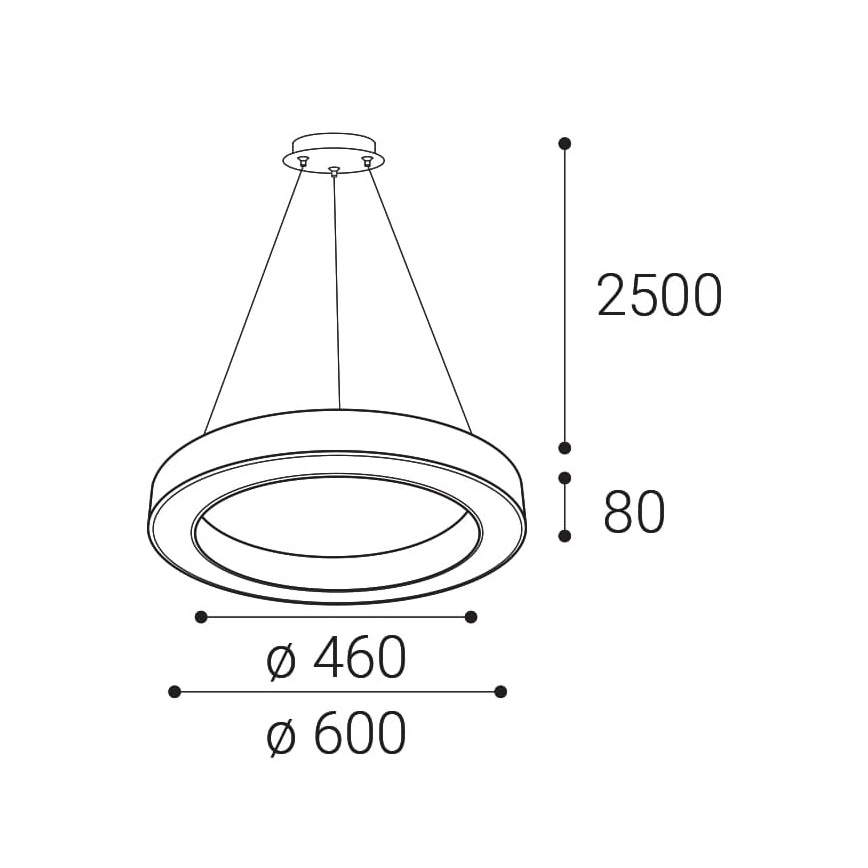 LED2 - LED-himmennettävä kattokruunu johdossa SATURN LED/50W/230V 3000K/4000K musta