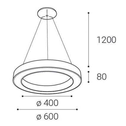 LED2 - LED Himmennettävä kattokruunu johdossa SATURN LED/50W/230V 3000K/4000K valkoinen