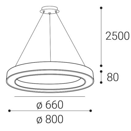 LED2 - LED-himmennettävä kattokruunu johdossa SATURN LED/60W/230V 3000K/4000K valkoinen