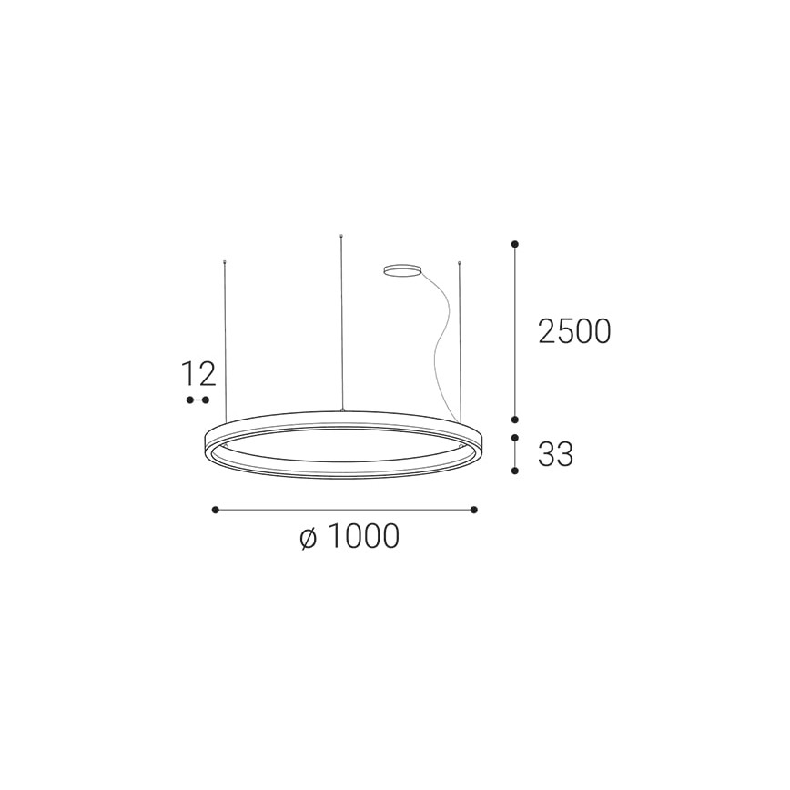 LED2 - LED Himmennettävä kattokruunu johdossa SATURN LED/80W/230V d. 100 cm valkoinen