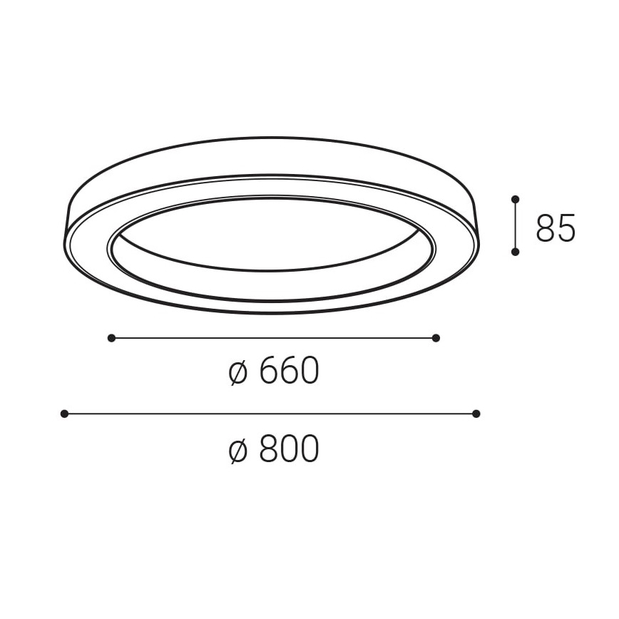LED2 - LED Himmennettävä kattovalo SATURN LED/60W/230V 3000K/4000K musta