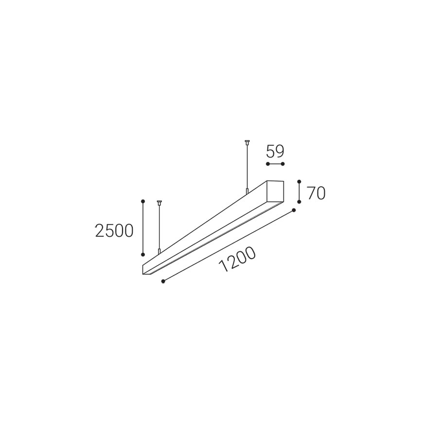 LED2 - LED-kattokruunu johdossa NOLI LED/40W/230V 3000K/3500K/4000K musta