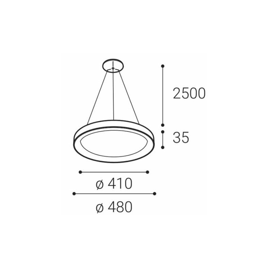 LED2 - LED-kattokruunu narussa BELLA SLIM LED / 38W / 230V valkoinen