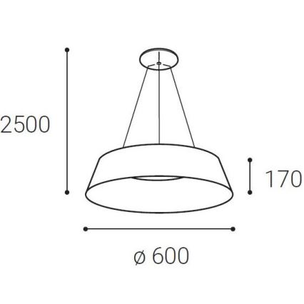 LED2 - LED-kattokruunu narussa KATY LED/60W/230V 3000/4000K valkoinen