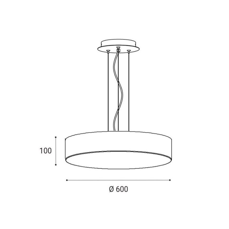 LED2 - LED-kattokruunu narussa MONO LED / 60W / 230V 3000 / 4000K musta