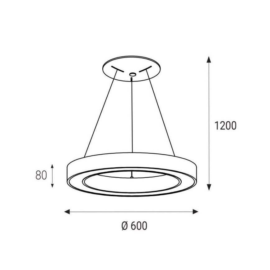 LED2 - LED-kattokruunu narussa SATURN LED / 50W / 230V 3000 / 4000K valkoinen