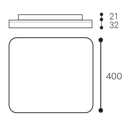 LED2 - LED-kattovalaisin kylpyhuoneeseen SQUARE LED/38W/230V 3000K/3500K/4000K IP54 valkoinen