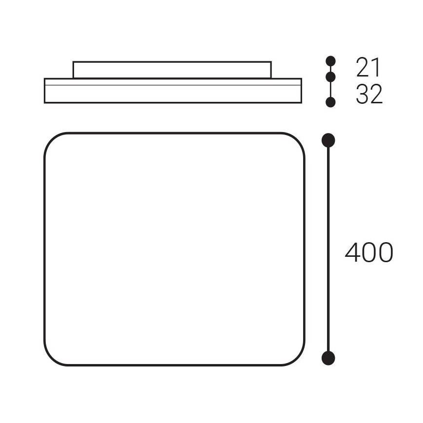 LED2 - LED-kattovalaisin kylpyhuoneeseen SQUARE LED/38W/230V 3000K/3500K/4000K IP54 valkoinen