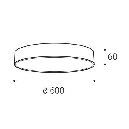 LED2 - LED-kattovalaisin MONO SLIM LED/60W/230V 3000K/4000K halkaisija 60 cm musta