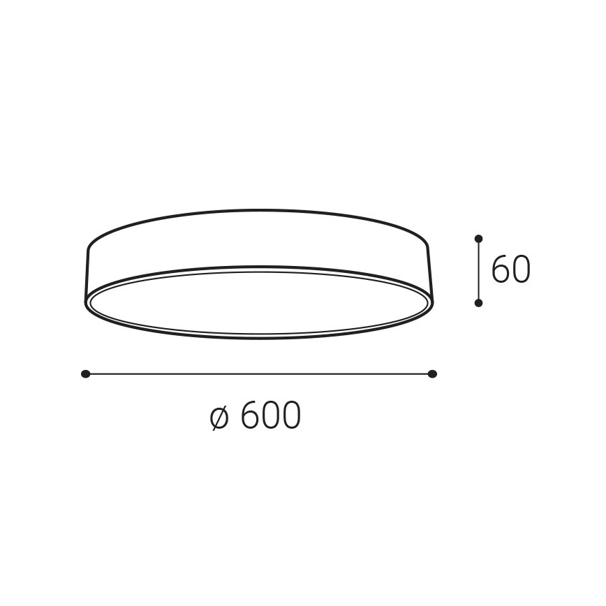 LED2 - LED-kattovalaisin MONO SLIM LED/60W/230V 3000K/4000K halkaisija 60 cm musta