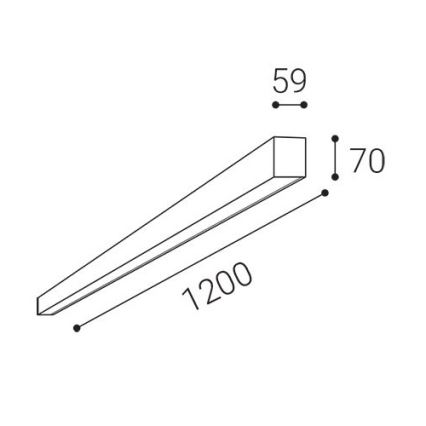 LED2 - LED-kattovalaisin NOLI LED/40W/230V 3000/3500/4000K 120 cm musta