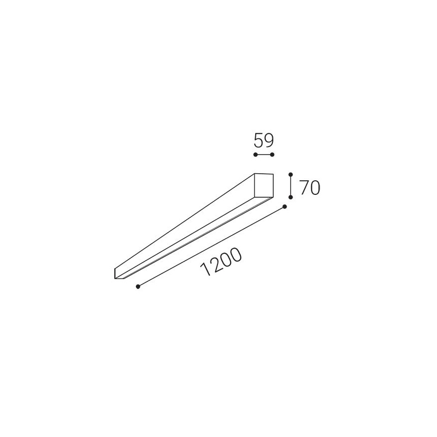 LED2 - LED-kattovalaisin NOLI LED/40W/230V 3000/3500/4000K 120 cm musta