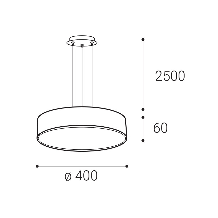 LED2 - LED-riippuvalaisin MONO SLIM LED/30W/230V 3000K/4000K halkaisija 40 cm valkoinen