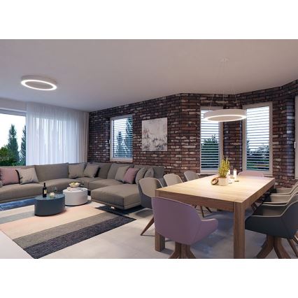 LED2 - LED Riippuvalaisin SATURN LED/50W/230V 3000K d. 60 cm valkoinen