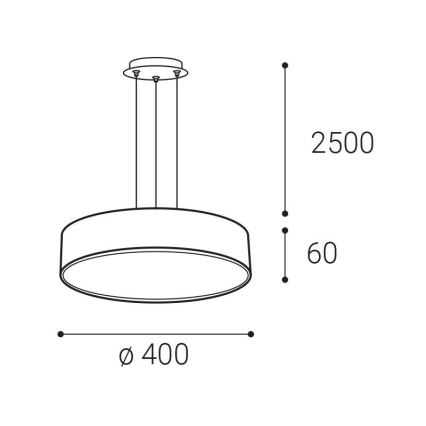 LED2 - LED-riippuvalaisin kaapelilla MONO SLIM LED/30W/230V 2700/3000K/4000K halkaisija 40 cm musta