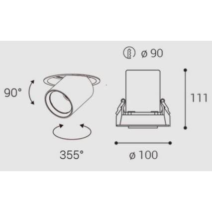 LED2 - LED suspended kattovalo HIDE LED/20W/230V CRI 90 musta