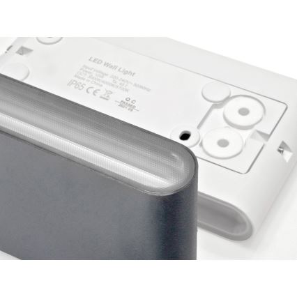 LED2 - LED Ulkoseinävalo FLAT 2xLED/3W/230V IP65 3000K/4000K/5700K musta