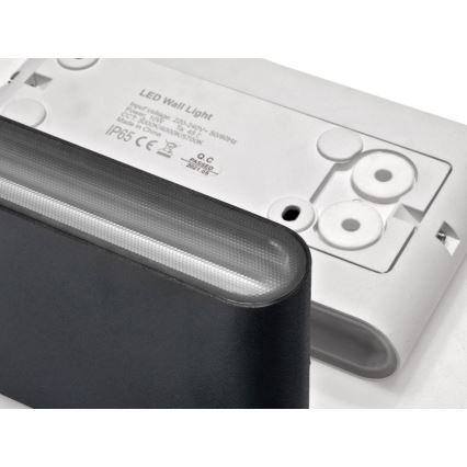 LED2 - LED Ulkoseinävalo FLAT 2xLED/5W/230V IP65 3000K/4000K/5700K musta