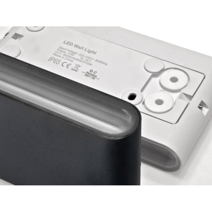 LED2 - LED Ulkoseinävalo FLAT 2xLED/5W/230V IP65 3000K/4000K/5700K musta