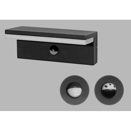 LED2 - LED Ulkoseinävalaisin anturilla HUGO LED/9W/230V IP54 3000K/4000K