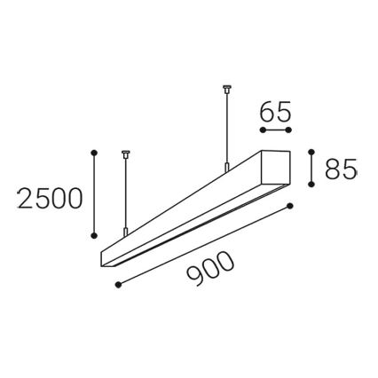 LED2 - LINO LED vaijerikiinnitteinen riippuvalaisin 24W/230V 3000K/3500K/4000K 90 cm musta