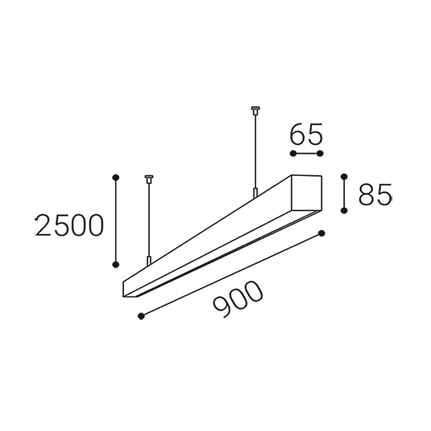 LED2 - LINO LED vaijerikiinnitteinen riippuvalaisin 24W/230V 3000K/3500K/4000K 90 cm musta