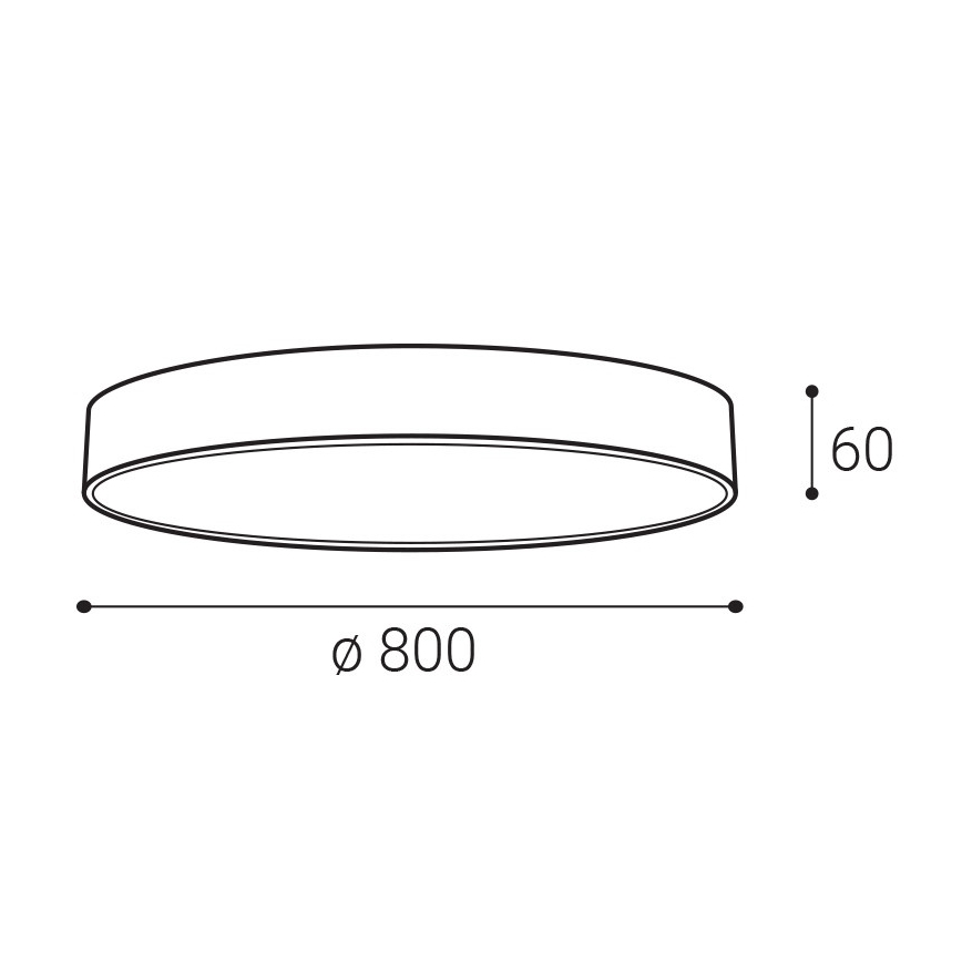 LED2 - MONO SLIM LED-kattovalaisin 80W/230V 3000K/4000K Ø 80 cm musta