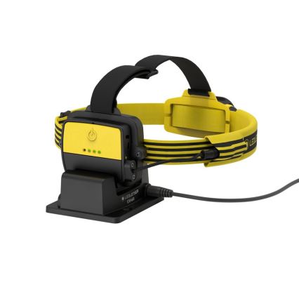 Ledlenser EXH6R - himmennettävä ladattava otsalamppu LED/1900 mAh IP68 250 lm 15 h keltainen