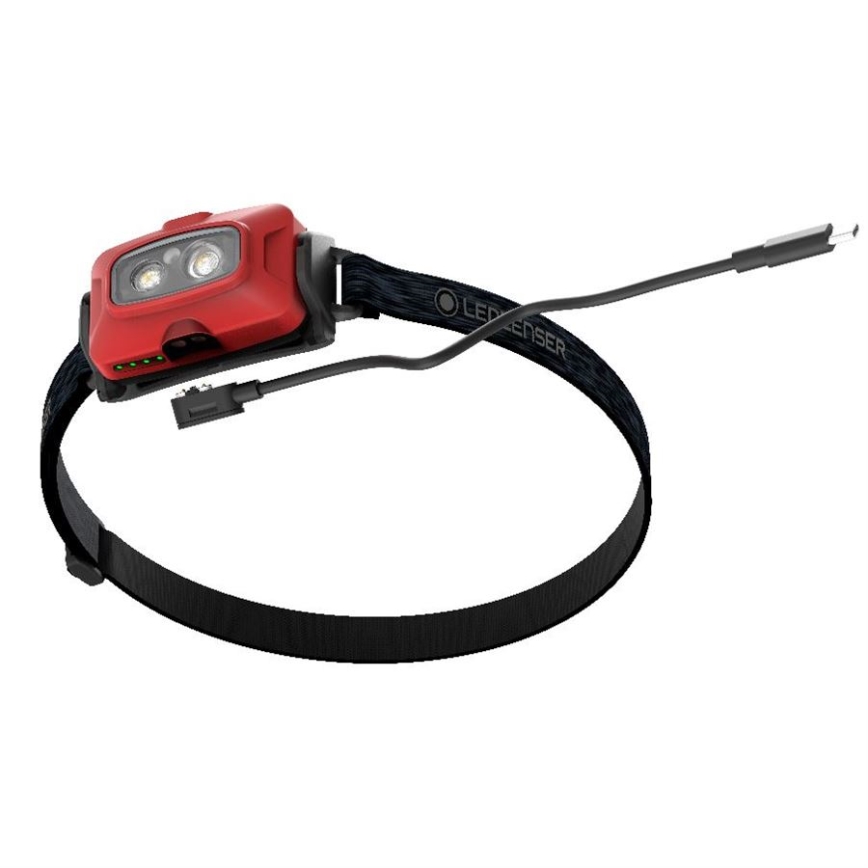 Ledlenser HF4R Core - himmennettävä ladattava otsalamppu, LED, 1000 mAh, IP68, 500 lm, 35 h, punainen