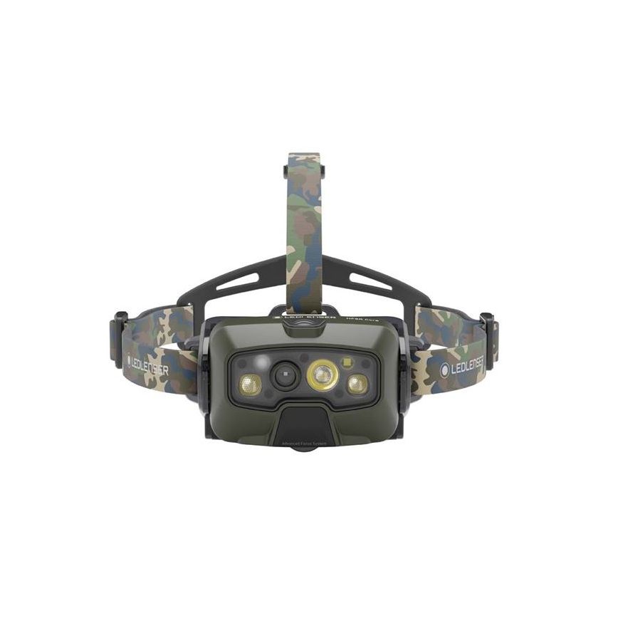 Ledlenser HF8R Core RGB - himmennettävä ladattava LED-otsalamppu, 3700 mAh, IP68, 1600 lm, 90 h, vihreä