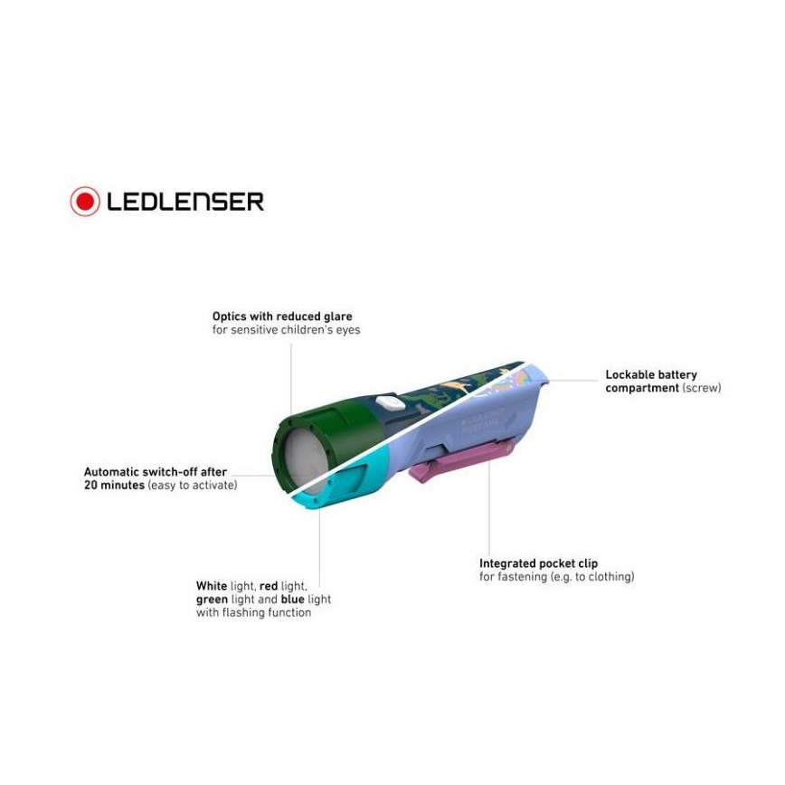 Ledlenser KIDBEAM4 RAINBOW - himmennettävä lasten LED-taskulamppu LED/2xAAA IP44 violetti