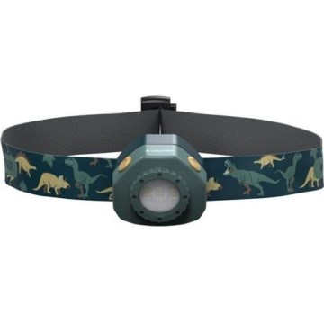 Ledlenser KIDLED4R DINO - himmennettävä ladattava lasten otsalamppu LED/280 mAh IPX4 40 lm 18 h vihreä