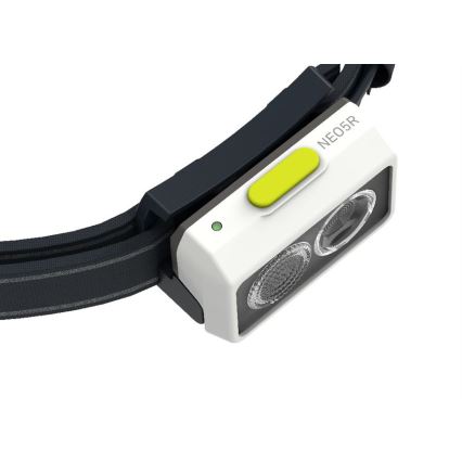 Ledlenser NEO5R - himmennettävä ladattava LED-otsalamppu, 1800 mAh, IP54, 600 lm, 35 h, musta/valkoinen