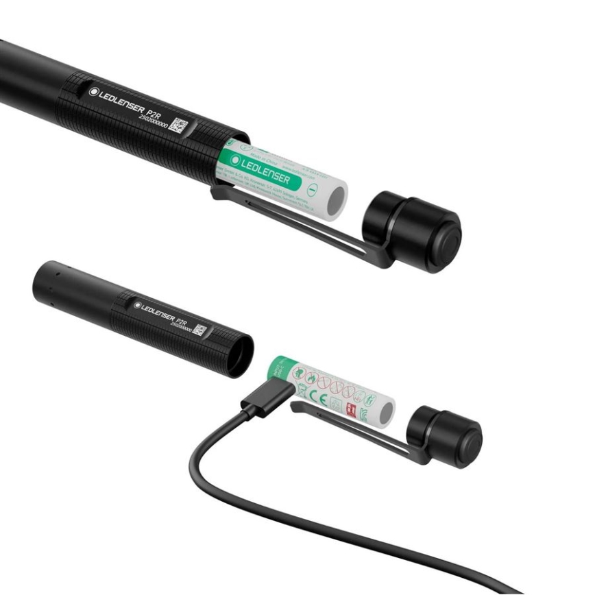 Ledlenser P2R - himmennettävä ladattava LED-taskulamppu LED/1xAAA/300 mAh IP54 200 lm 8 h musta