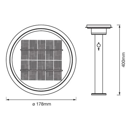 Ledvance - LED himmennettävä aurinkokennovalo anturilla CIRCLE LED/6W/3,2V 2200 mAh IP44