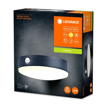 Ledvance - LED-aurinkoseinävalaisin liiketunnistimella ja hämäräkytkimellä ENDURA STYLE LED/6W/3,7V 1420 mAh IP44