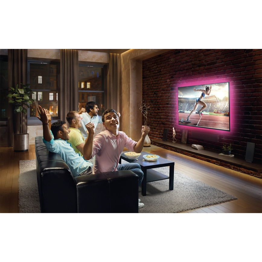 Ledvance - LED RGB himmennettävä valonauha FLEX TV MOOD 1m LED/4W/5V + kaukosäädin