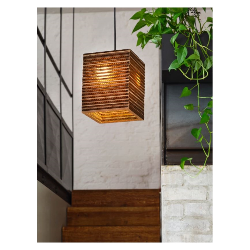 Ledvance - Kattokruunu johdossa DECOR CARDBOARD 1xE27/15W/230V 25x25 cm