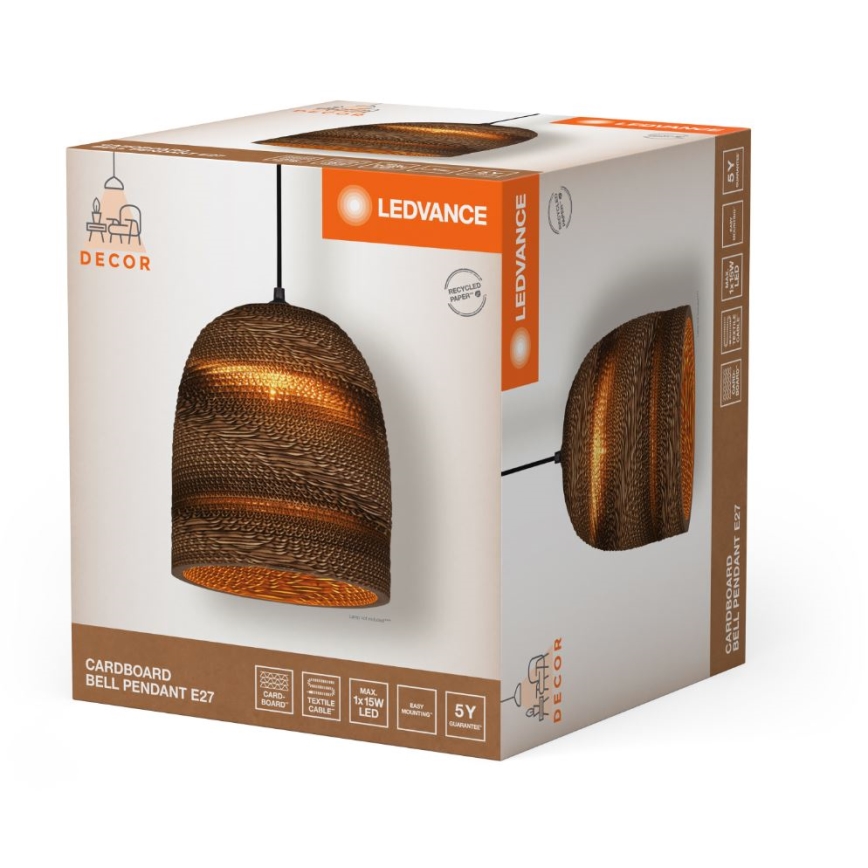 Ledvance - Kattokruunu johdossa DECOR CARDBOARD 1xE27/15W/230V halkaisija 25 cm