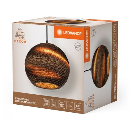 Ledvance - Kattokruunu johdossa DECOR CARDBOARD 1xE27/15W/230V halkaisija 26 cm