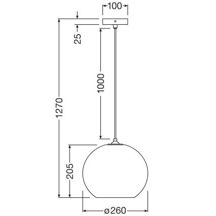Ledvance - Kattokruunu johdossa DECOR CARDBOARD 1xE27/15W/230V halkaisija 26 cm