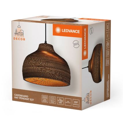 Ledvance - Kattokruunu johdossa DECOR CARDBOARD 1xE27/15W/230V halkaisija 36 cm
