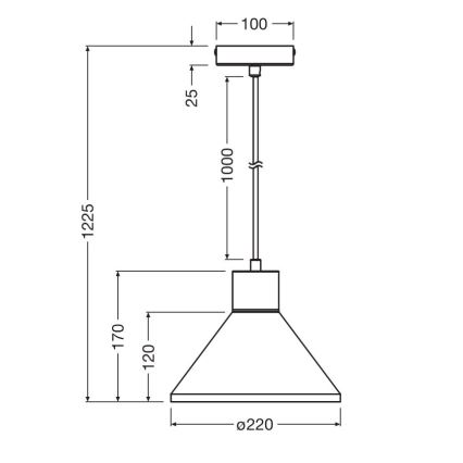 Ledvance - Kattokruunu johdossa DECOR PLASTER 1xE27/25W/230V halkaisija 22 cm muovit valkoinen