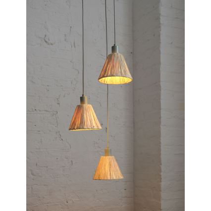 Ledvance - Kattokruunu johdossa DECOR RAFFIA 3xE27/15W/230V juuttinaru